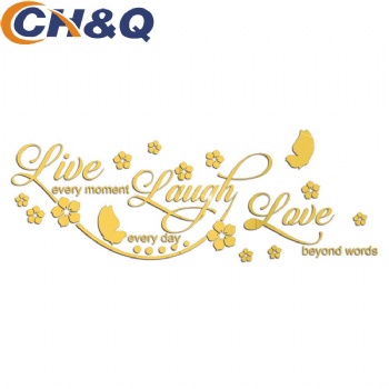 live laugh love 3d acrylic butterfly stickers