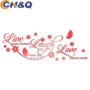 live laugh love 3d acrylic butterfly stickers