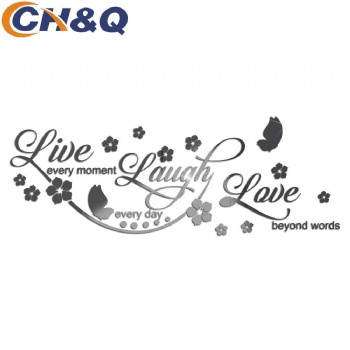 live laugh love 3d acrylic butterfly stickers