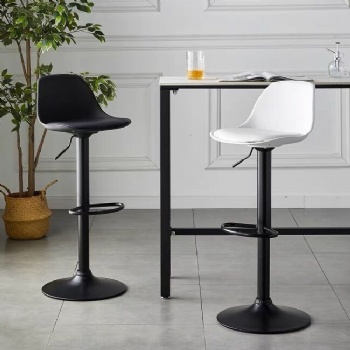 High bar stool with backrest