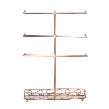 Classic gold wrought-iron T-shaped display stand