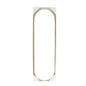 New full-length mirror with rounded edge with gold rim