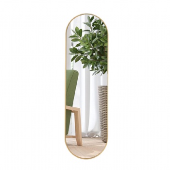 New full-length mirror with rounded edge with gold rim