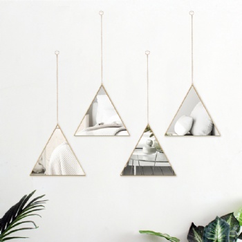 Triangular wall DIY decorative mirror set