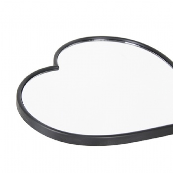 Three-piece black heart-shaped mirror set