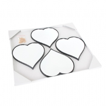 Three-piece black heart-shaped mirror set