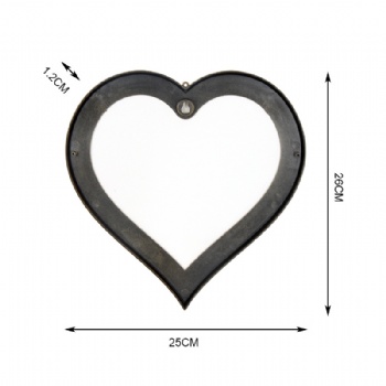 Three-piece black heart-shaped mirror set