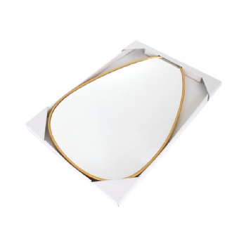 Pebble shaped gold-rimmed mirror