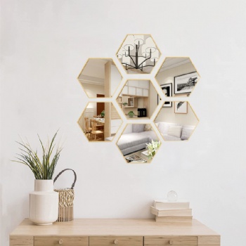 Hexagonal wall decorative mirrors