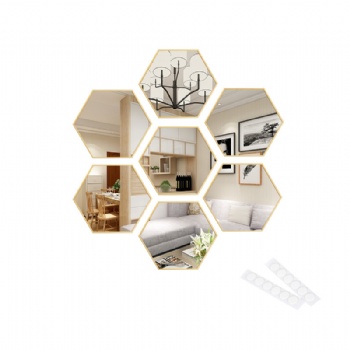 Hexagonal wall decorative mirrors