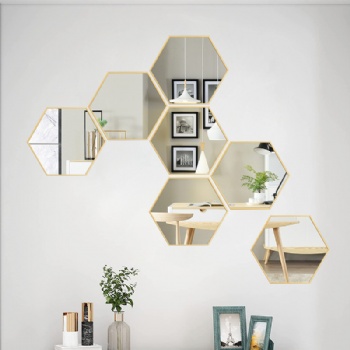 Hexagonal wall decorative mirrors