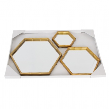 Hexagonal French vintage slub mirror