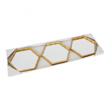 Hexagonal French vintage slub mirror