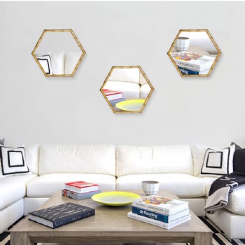 Hexagonal French vintage slub mirror