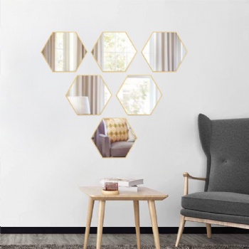 Hexagonal special-shaped self-adhesive mirror seven-piece set