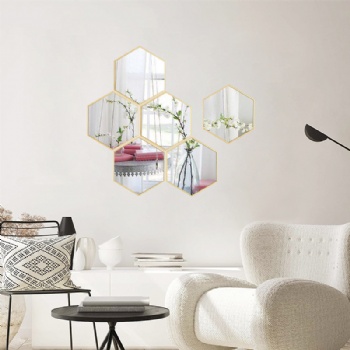 Hexagonal special-shaped self-adhesive mirror seven-piece set