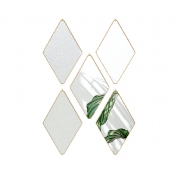 Square DIY five-piece self-adhesive mirror