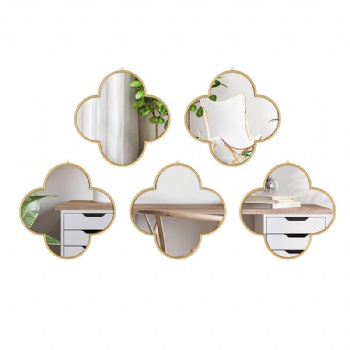 Four-leaf clover wall self-adhesive mirror