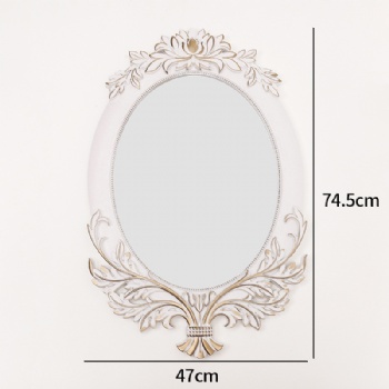 Oval carved pattern decorative mirror