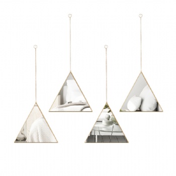 Phnom Penh triangular irregular wall mirror