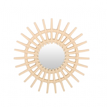 Round sun-shaped decorative mirror