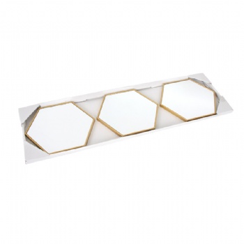 Fashionable gold-rimmed mirror three-piece set