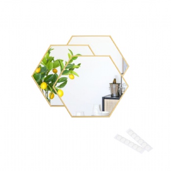 Fashionable gold-rimmed mirror three-piece set