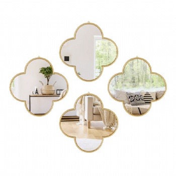 Four-leaf clover gold-edged combination self-adhesive mirror