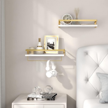 Floating shelves gold bathroom wall shelves