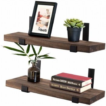 Wooden floating shelves