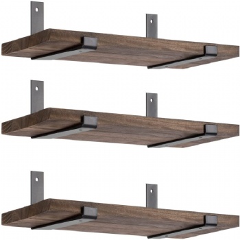 Wooden floating shelves