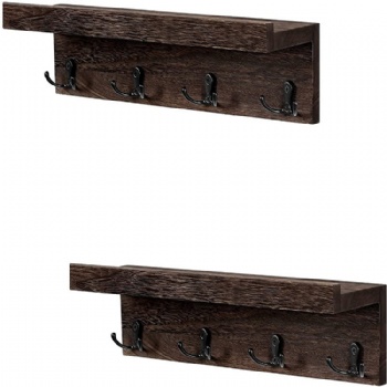 Wooden wall shelves