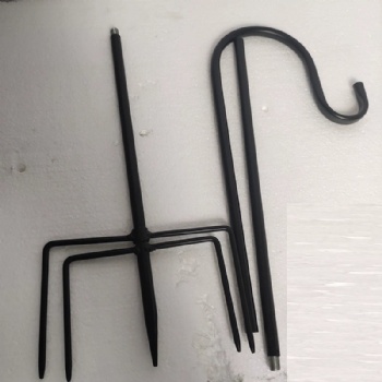 Wrought iron two-legged shepherd hook