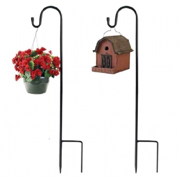 Wrought iron two-legged shepherd hook