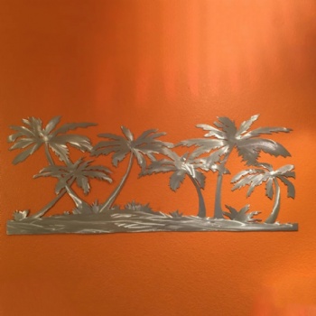 Metal sand beach coconut tree wrought iron