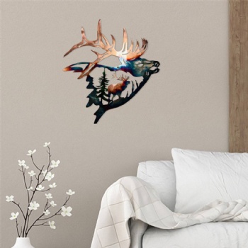 Metal elk wall decoration