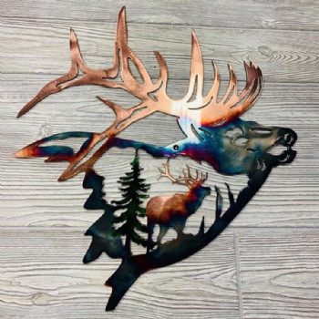 Metal elk wall decoration