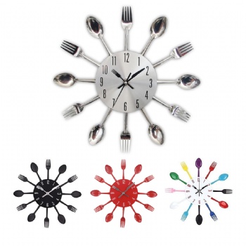 Creative metal cutlery wall clock