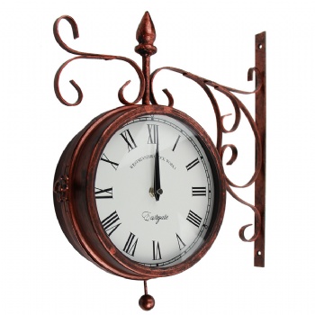 Vintage double-sided wall clock