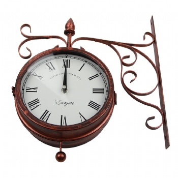 Vintage double-sided wall clock