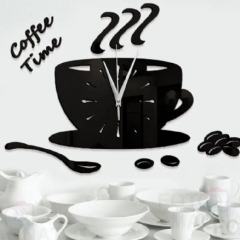 Simple acrylic coffee cup wall clock