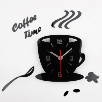 Simple acrylic coffee cup wall clock