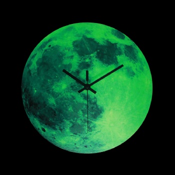 Creative moon glow-in-the-dark wall clock