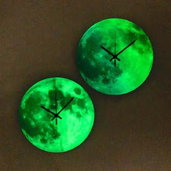 Creative moon glow-in-the-dark wall clock