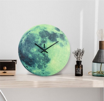 Creative moon glow-in-the-dark wall clock