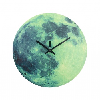 Creative moon glow-in-the-dark wall clock