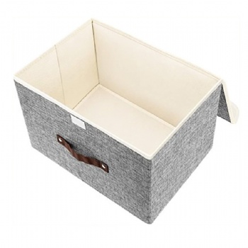 Cotton and linen fabric storage box