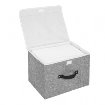 Cotton and linen fabric storage box