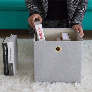 Imitation cotton and linen lidless storage box