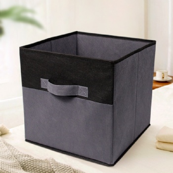 Non-woven color-block fabric storage box